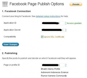 Facebook Page Publish