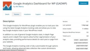 Plugin Google Analytics for WP